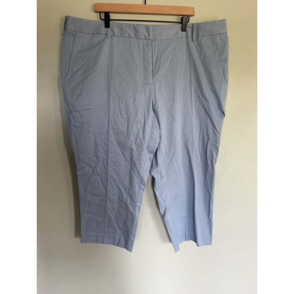 Lands' End Women's Mid Rise Classic Straight Leg Chino Ankle Pants Sz 22W